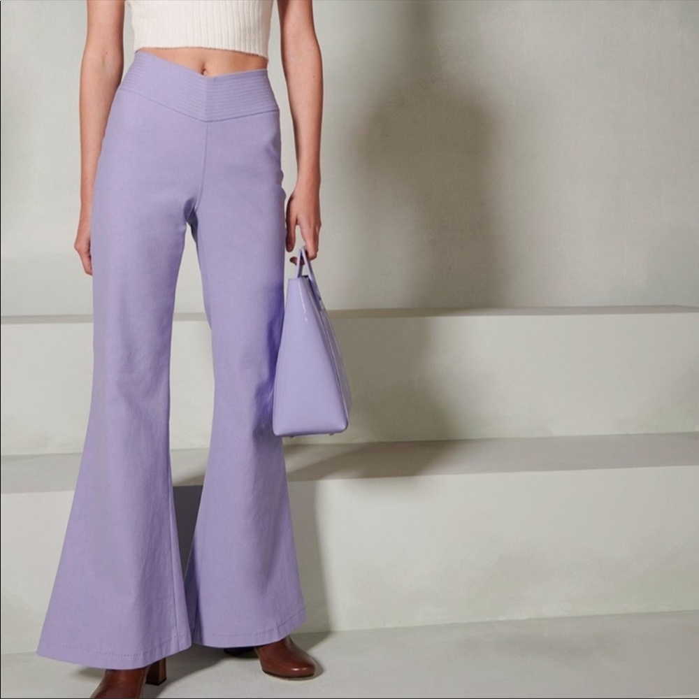 STAUD lavender flair pants BRAND NEW high waisted
